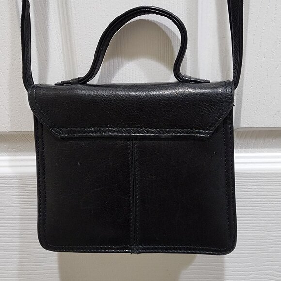 Vintage Picard Black Leather Handbag with Gold-Tone Closure - Made in Germany - Picture 7 of 14